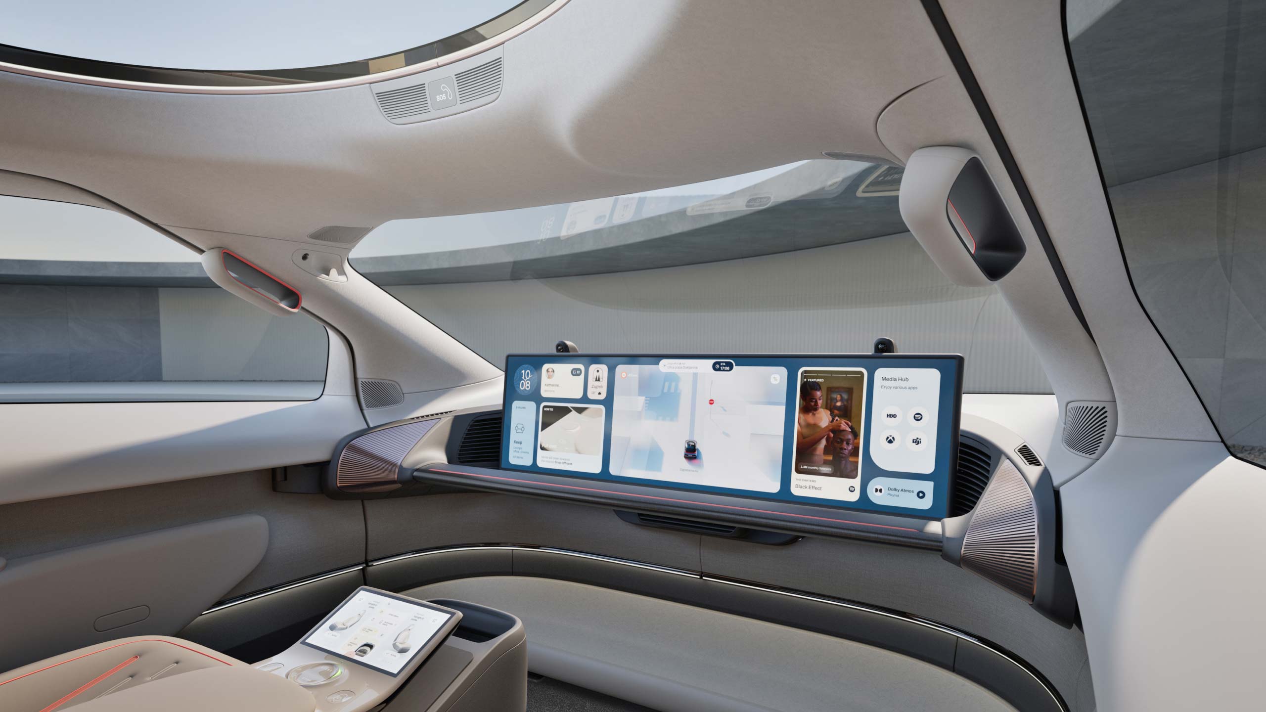 the interior of the car